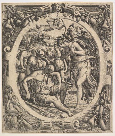 Adonis död, 1544. av Jean Mignon
