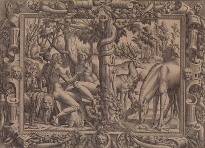 Evas frestelse, 1535-55. av Jean Mignon