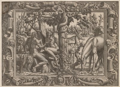 Evas frestelse, ca. 15451547. av Jean Mignon