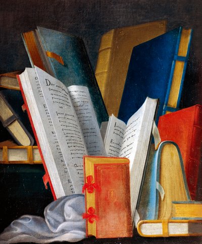 Allegori över litteratur och läsning, panel målad av Jean Mosnier (1600-1656). Beauregard slott, Loir-et-Cher, Frankrike. Detalj. av Jean Monier or Mosnier