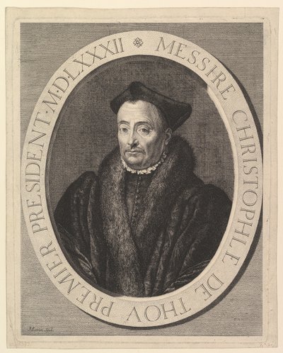 Christophe de Thou, förste talman i parlamentet. av Jean Morin