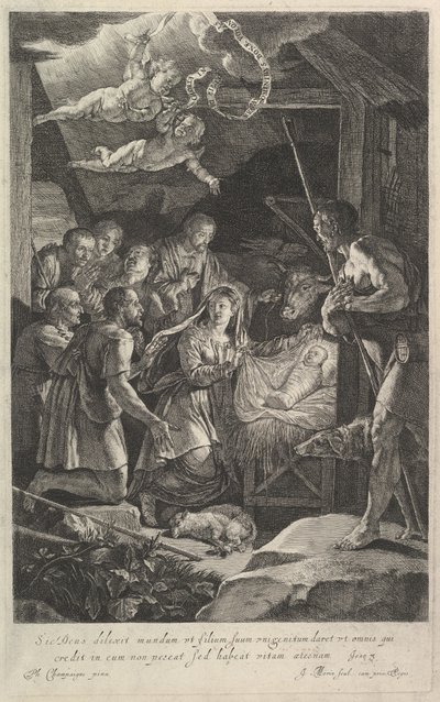 Tillbedjan av herdarna. av Jean Morin