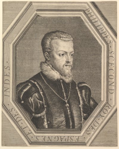 Filip II, kung av Spanien. av Jean Morin