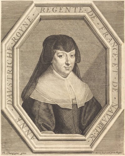 Anne av Österrike av Jean Morin after Philippe de Champaigne