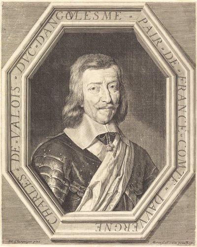 Charles de Valois, hertig av Angouleme av Jean Morin after Philippe de Champaigne