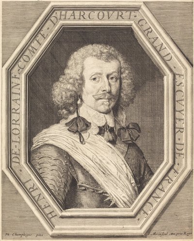 Henrik av Lorraine, greve av Harcourt av Jean Morin after Philippe de Champaigne