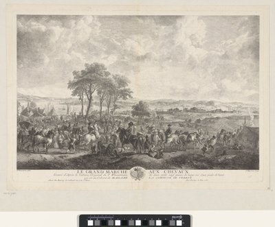 Grote paardenmarkt Den stora hästmarknaden (titel på objekt) av Jean Moyreau