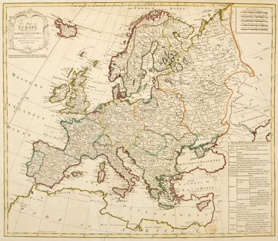 En karta över Europa, uppdelad i dess imperier och kungadömen, av J. Palairet med flera förbättringar och tillägg från D