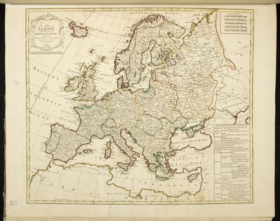 Karta över Europa av Jean Palairet