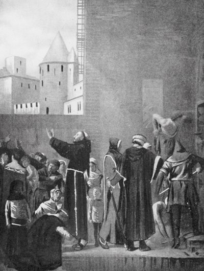 Albigenser i Carcassonne (litografi) av Jean Paul (after) Laurens