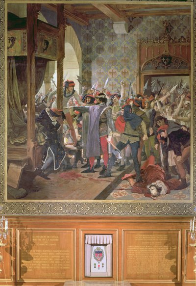Etienne Marcel (d.1358) skyddade Dauphinen från pöbeln 1358 av Jean Paul Laurens