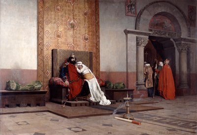 Exkommunikationen av Robert den fromme, 1875 av Jean Paul Laurens