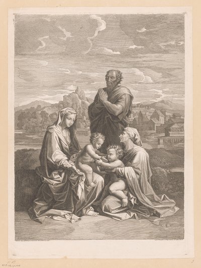 Helig familj med Elizabeth och Johannes Döparen av Jean Pesne