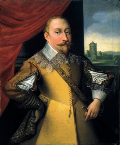 Porträtt av Gustav II Adolf (olja på duk) av Jean Pierre (1806 39) Decreuse