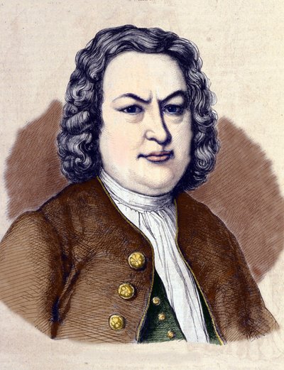 Porträtt av John Sebastien Bach (Johann Sebastian Bach av Jean Pierre Laurens