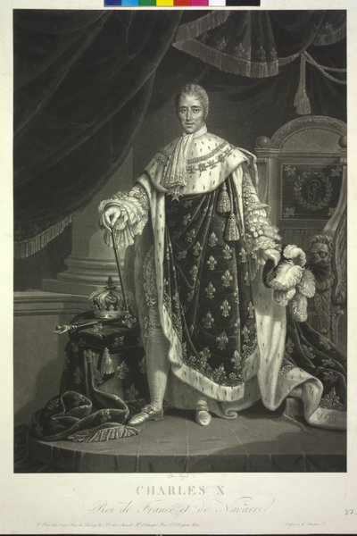 Kung av Frankrike Charles X. (akvatint) av Jean Pierre Marie Jazet