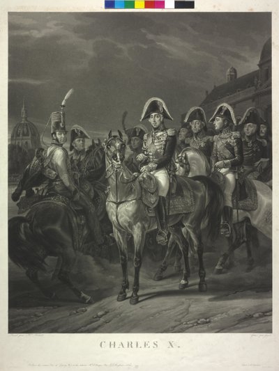 Kung av Frankrike Karl X. av Jean Pierre Marie Jazet