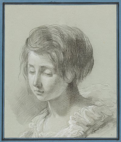 Porträtt av en ung kvinna. Omkring 1781 av Jean Pierre Saint Ours