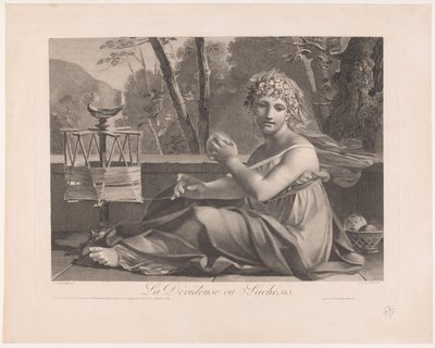 Schikgodin Lachesis The Winder eller Lachesis (titel på objekt) av Jean Prud