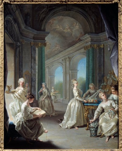 Moderna jungfrur. Målning av Jean Raoux (1677 - 1734) av Jean Raoux