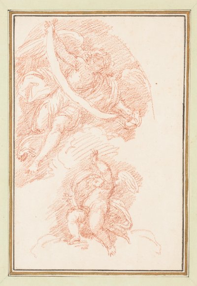 Bevingad figurhållarrem med putto av Jean Robert Ango