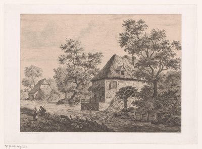 Vattenkvarn nära Krefeld av Jean Théodore Joseph Linnig