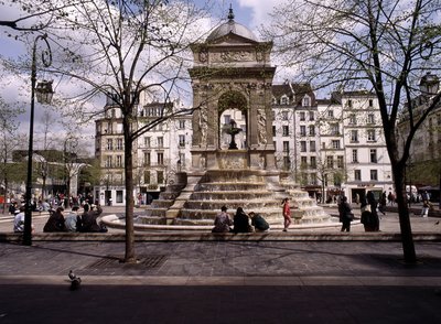 De oskyldigas fontän i Paris. av Jean and Lescot Pierre Goujon