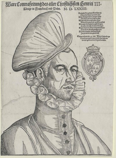 Kung av Frankrike Henrik III (tryck) av Jean de (after) Court