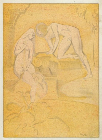 Ovidius kärleksböcker: Sådana kyssar som Phoebus ger Diana (färglitografi) av Jean de Bosschere