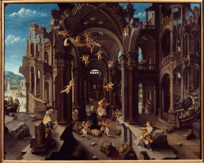 Tillbedjan av herdar. Målning av Jean De Gourmont av Jean de Gourmont