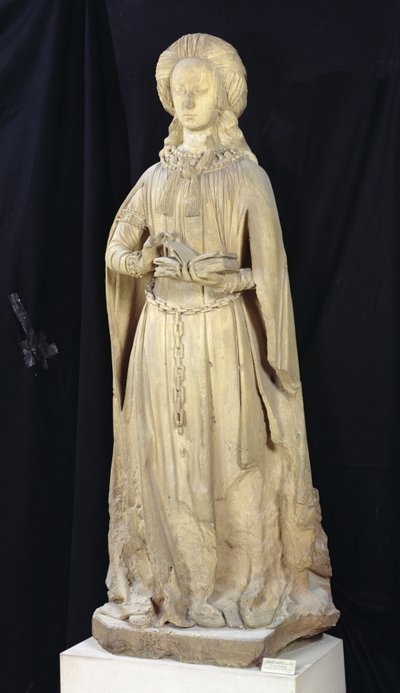 St. Suzanne, från Chateau des Ducs de Bourbon, Chantelle, ca 1500-03 (kalksten) av Jean fl.c.1465 c.1516 Guilhomet
