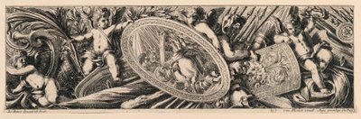 Fris: Trophies of Arms och Putti av Jean le Pautre