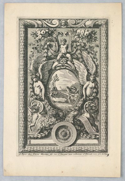 Ark från uppsättningen, "Peaneaux Ornaments for... Paneling" av Jean le Pautre