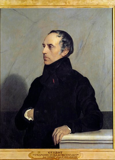 Porträtt av Francois Pierre Guillaume Guizot (1787-1874) Minister och historiker Målning av Jehan Vibert (1840-1902), olja på duk av Jean or Jehan Georges Vibert