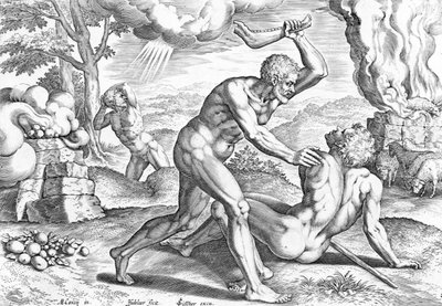 Kain dödar Abel av Jean or Johann Sadeler