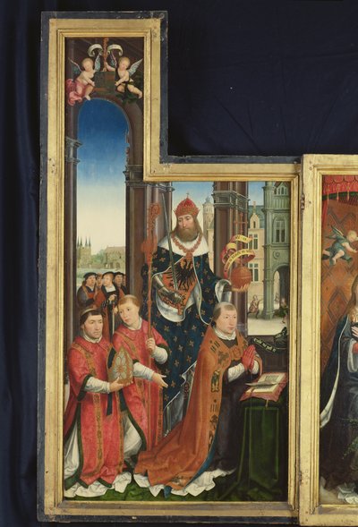 Polyptyk om förhärligandet av den heliga treenigheten, panel föreställande abbotar, 1509-15 av Jean the Elder Bellegambe