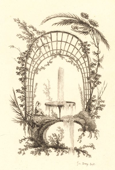 Fontän under pergola av Jeanne Deny