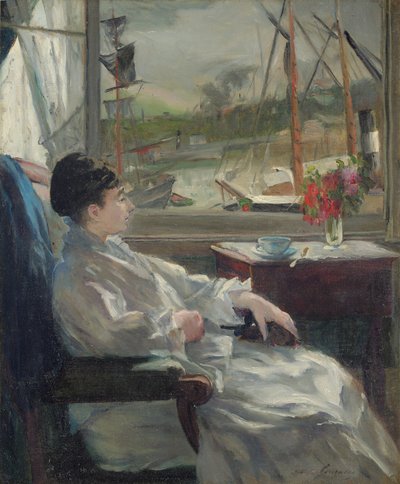 Porträtt av Eva Gonzales av Jeanne Guérard Gonzalès