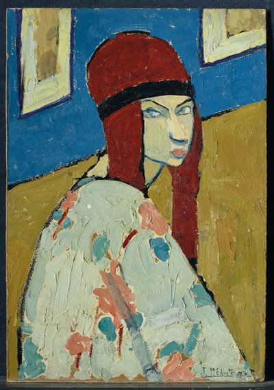 Självporträtt, ca 1917 (olja på kartong) av Jeanne Hébuterne