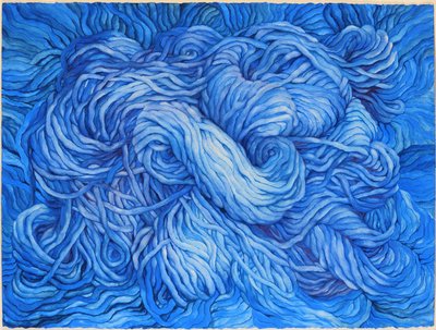 Wool Cobalt Blue, 2013 (gouache på papper) av Jeanne Maze