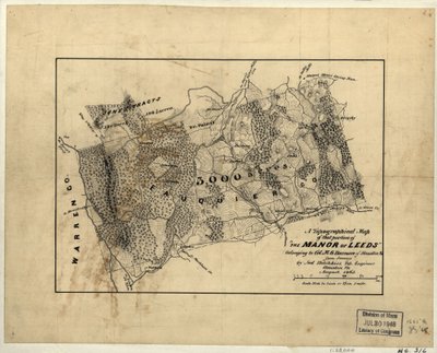 En topografisk karta över den del av "The Manor of Leeds" som tillhör överste M.G. Harman från Staunton, Va. LOC 2005625200 av Jedediah Hotchkiss