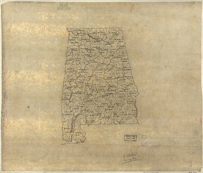 Grundkarta över Alabama. LOC 2005625108 av Jedediah Hotchkiss