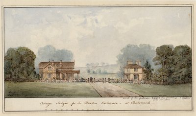 Design för logerna i Edensor i Chatsworth Park av Jeffry Wyatville