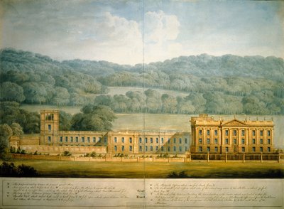 The West Front of Chatsworth House (akvarell på papper) av Jeffry Wyatville
