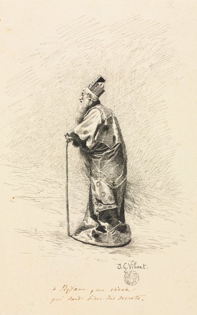 Studera för magikern i "Conte de Fée" (Berättelsen om en älva) av Jehan Georges Vibert
