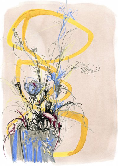 Abstrakt blomsterskiss av Jenja Braun