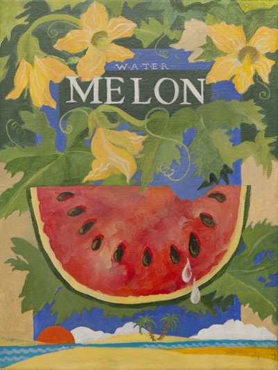 Melon (akryl) av Jennifer Abbott