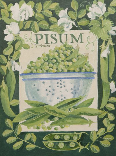 Pisum, Ärtor (akryl) av Jennifer Abbott