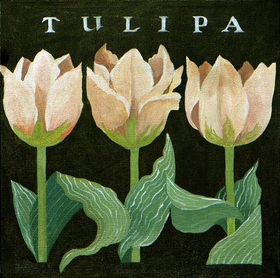 Tulpaner, 2013 (akryl på duk) av Jennifer Abbott