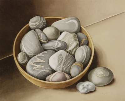 Bowl of Pebbles, 2005 (wc på papper) av Jenny Barron